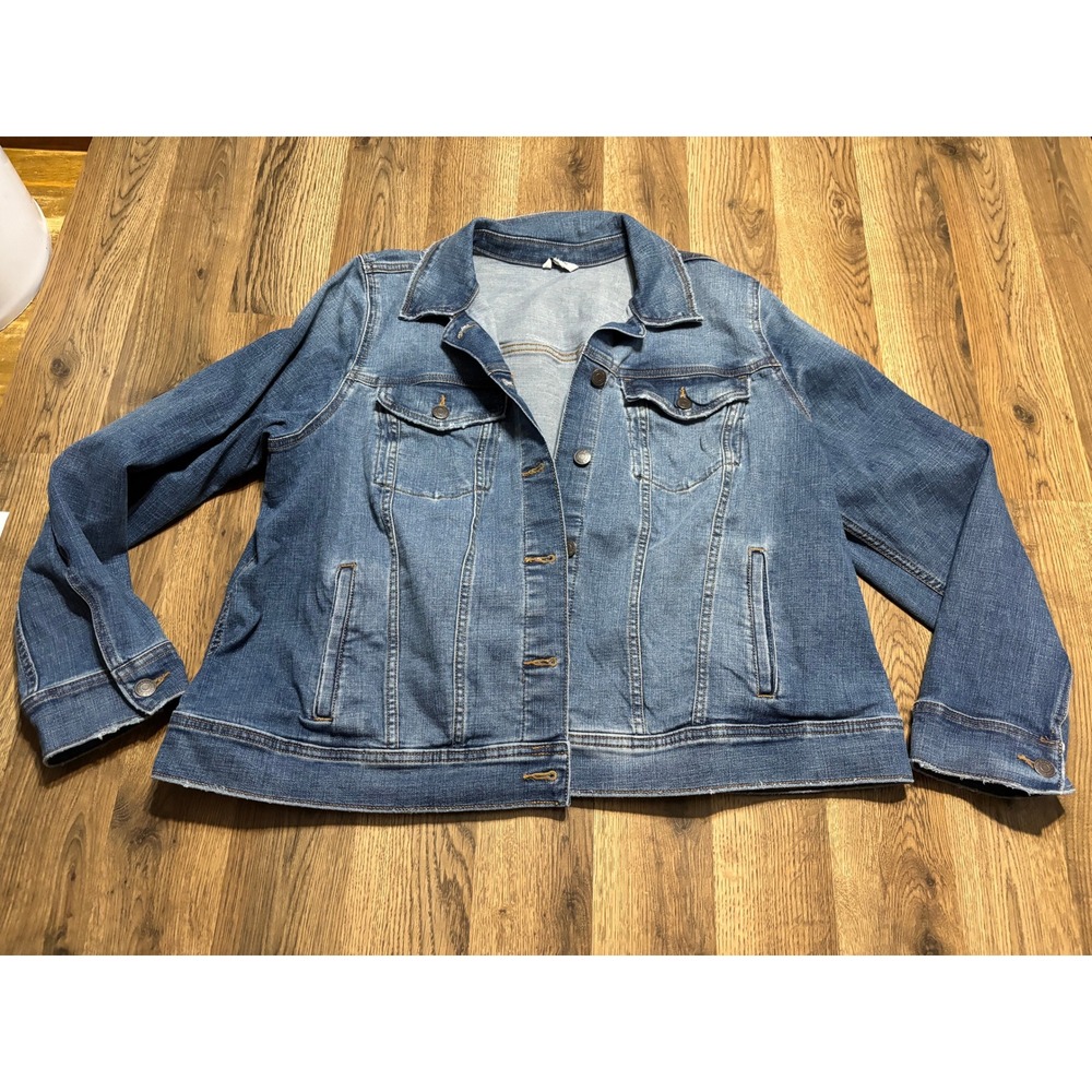 Sonoma Goods For Life Women Size XL Blue Denim Jacket Button Front Four Pocket